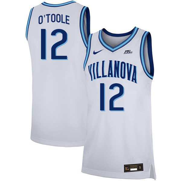 Men #12 Collin O'Toole Willanova Wildcats College 2022-23 Basketball Stitched Jerseys Sale-White - Click Image to Close
